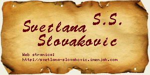 Svetlana Slovaković vizit kartica